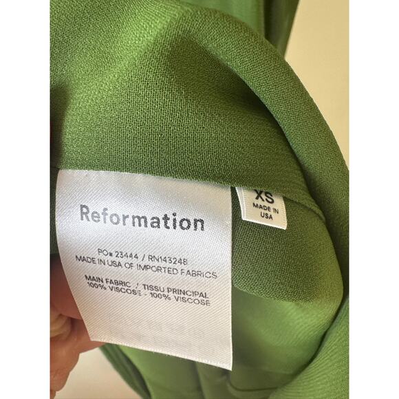 Reformation Karen Midi Wrap Dress in Moss Green XS - NWT - Picture 5 of 8